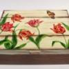 Tes doboz 12 rekeszes tulipnos mintval Otthon lakberendezs Troleszkz Doboz Decoupage szalvtatechnika Festett trgyak A doboz mretei 25 5 x 18 5 x 9 cm Bell 12 rekeszes kisebb kb Pickwick sze