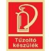 Figyelmeztet tbla utnvilgts 1mm es manyag tbla 150x200mm TZOLT KSZLK felirattal s kzi tzolt kszlket brzol piktogrammal