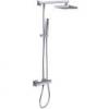 Cuadro termoszttos zuhany csaptelep fels kifolyval ECO gomb s biztonsgi hmrsklet stop 38 C on Automata zuhanyvlt a fogantyban Vzkmentes zuhanyfej 200 mm Flexibilis PVC ggecs vzkmentes