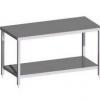 INOX ASZTAL ALS POLCCAL: 1600X600X850 kinal Rozsdamentes asztal
