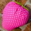 EPER dszprna Baba mama gyerek Otthon lakberendezs Gyerekszoba Lakstextil Varrs des eper dszprna Pink pttys anyagbl lime zld levllel A mrete 30cm 35cm de sznfoltja Meska