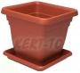 Ngyszgletes peremes virgcserp 14 x 14 cm altt polietiln terrakotta Cikksz 522124