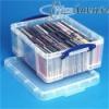 Manyag troldoboz CD s DVD lemezek trolsra 18 liter REALLY USEFUL Tulajdonsgok tetvel s fogantykkal elltott vztiszta manyag doboz CD s DVD lemezek trolsra