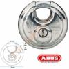 ABUS Diskus 26 70 biztonsgi acl lakat A kerek forma s a keskeny kengyelnyls nehezti a hozzfrst Kvl bell rozsdamentes acl kivve a zrszerkezet Nyits s zrs kulccsal Klnleges heg