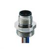 Receptacle connector combined FIXCON M12 male connector for front mounting assembled stranded wire solder contacts potted with epoxy chassis side thread M20 x 1 5 panel nut RSKFM 20