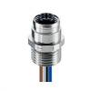 Receptacle connector combined FIXCON M12 female connector for front mounting assembled stranded wire solder contacts potted with epoxy chassis side thread M20 x 1 5 panel nut RSKFM 20