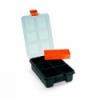 Mret 150x235x65mm tsll manyag csattal zrd transzparens fedllel 6 fix rekesszel 1db kivehet 4 rekeszes trolval