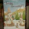 Szurikta csald hessben Dekorci Karcsonyi adventi aprsgok Karcsonyi dekorci nnepi dekorci Decoupage szalvtatechnika Festszet Kellemes hangulat tli ajttbla Alul s a tetejn hpaszt