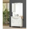 Tboss Bianka plus 85 als szekrny mosdtl felsszekrny Mretek Alsbtor 86x82x33 cm Mosd 85x50 cm Felsrsz 100x85 cm Magasfny fehr flizott MDF Kermia mosdtl
