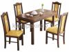 Elegns kinyithat tkezgarnitra knyelmes pcolt lakkozott tmrfa tkezszkekkel Az tkezasztal laminlt MDF asztallappal s lakkozott pcolt tmrfa lbakkal kszl