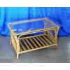 Rattan mz szn veglapos asztalka dohnyzasztal veglappal 89x58cm