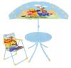 Disney mrkj gyermek kerti btor garnitra Micimack Winnie the Pooh mintval mely tartalmaz 2 db Kempingszket 1 db asztalt s 1 db napernyt Asztallap tmrje 50 cm Naperny tmrje 100 cm Szk 