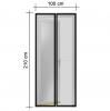 Sznyoghl fggny ajtra mgneses 2 db 50x210 cm fekete 11398