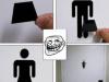 Nem kell ms csak egy kis fekete paprdarab vagy mg jobb az ntapads matrica amit trapz alakra vgunk s persze a megfelel frfi WC rajta a nemzetkzileg elfogadott piktogrammal Egy kis mkols a