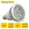 E14 foglalat power ledes spot izz 4 db 1 wattos leddel Fnyereje egy 40 wattos halogn izznak megfelel fnyszrsi szge is hasonl ll lmpkban asztali lmpban nagyon jl hasznlhat ez a led 
