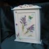 Trkizkkkel antikolt levenduls Kulcsos szekrnyke vintage Otthon lakberendezs Btor Szekrny Troleszkz Decoupage szalvtatechnika Famegmunkls Trkizkkkel antikolt pasztel lils trt fehr ala